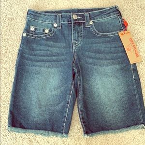 True religion kids cutoff jean shorts